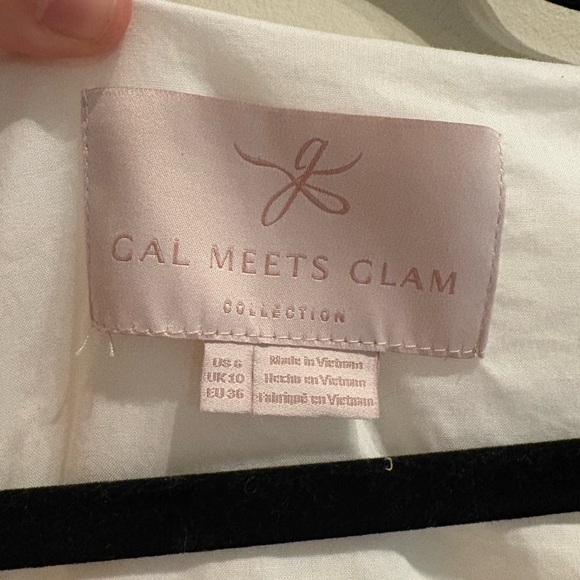 GAL MEETS GLAM Ann White Tiered Cotton Dress Size 6 - Picture 6 of 7